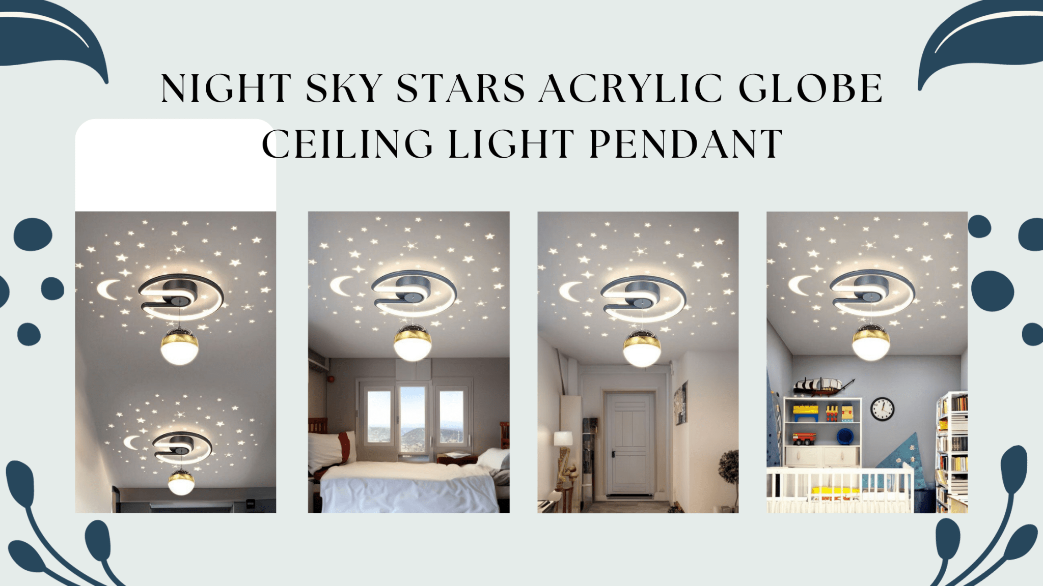 Welcome to Night Sky Stars Acrylic Globe Ceiling Light Pendant - Crystal & Lux