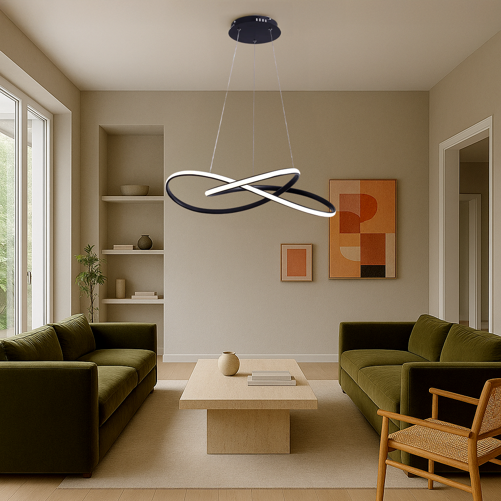 Modern Black Infinity Loop Pendant