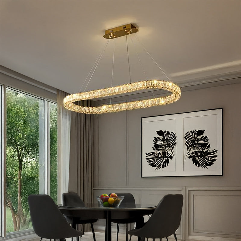 Luxury Crystal Curved Frame Chandelier Pendant