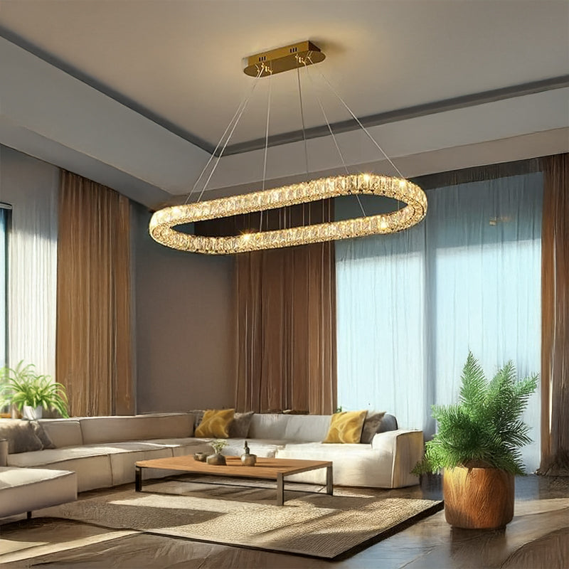 Luxury Crystal Curved Frame Chandelier Pendant