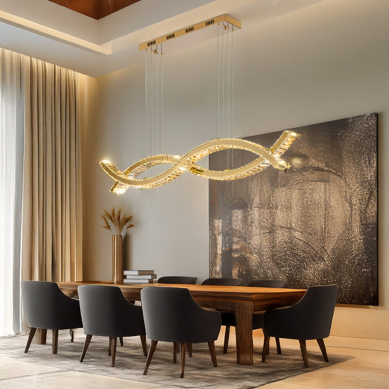 Luxury Crystal Helix Chandelier Pendant