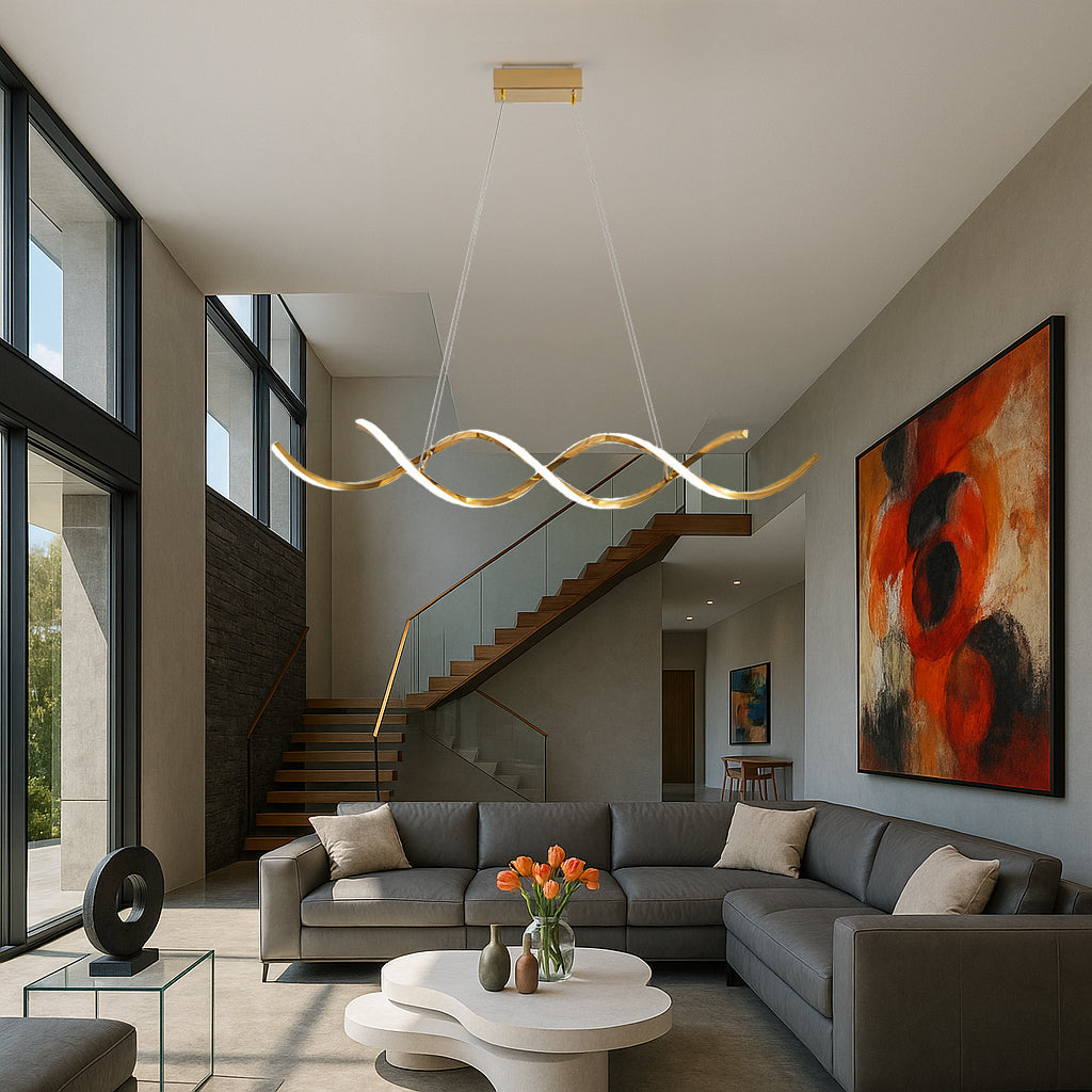 Modern Gold Flow Chandelier Pendant