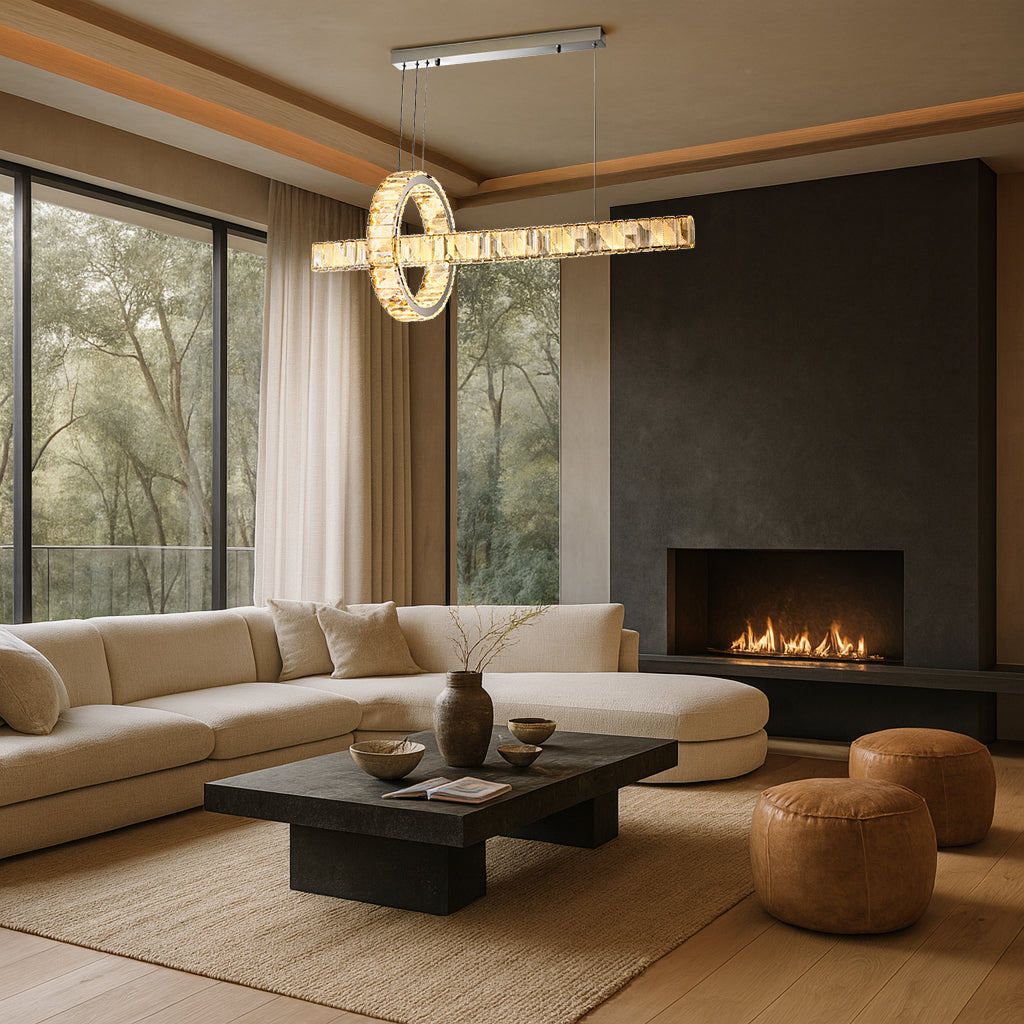 Luxury Crystal Axis Ring Chandelier Pendant