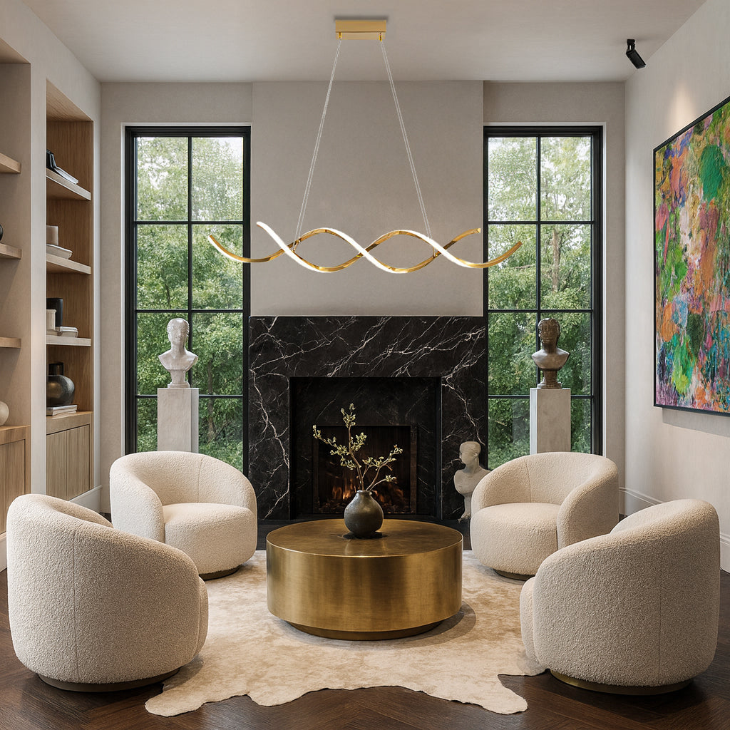 Modern Gold Flow Chandelier Pendant