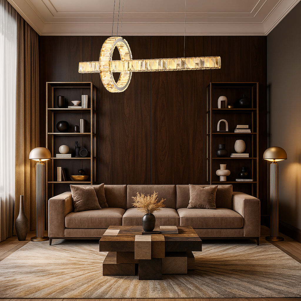 Luxury Crystal Axis Ring Chandelier Pendant