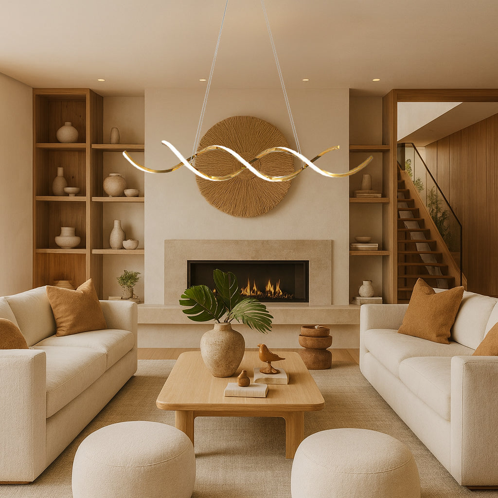 Modern Gold Flow Chandelier Pendant