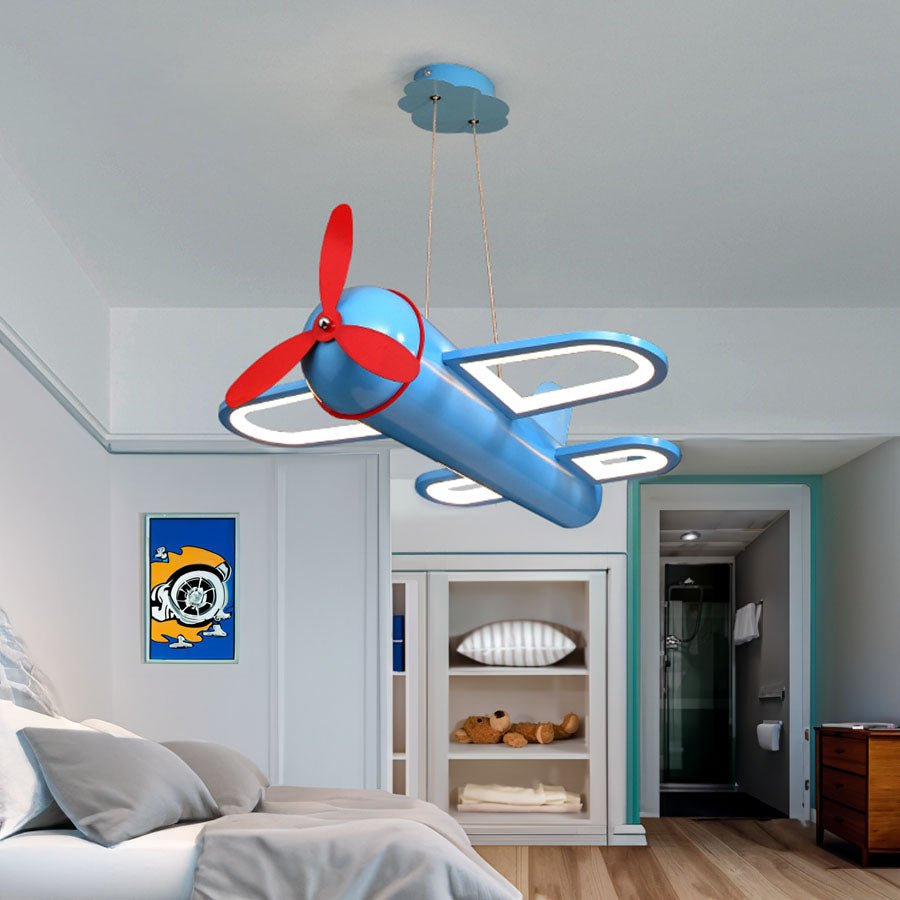 Colorful Airplane Kid's Ceiling Light Fixture - Kid's Ceiling Light - Crystal & Lux