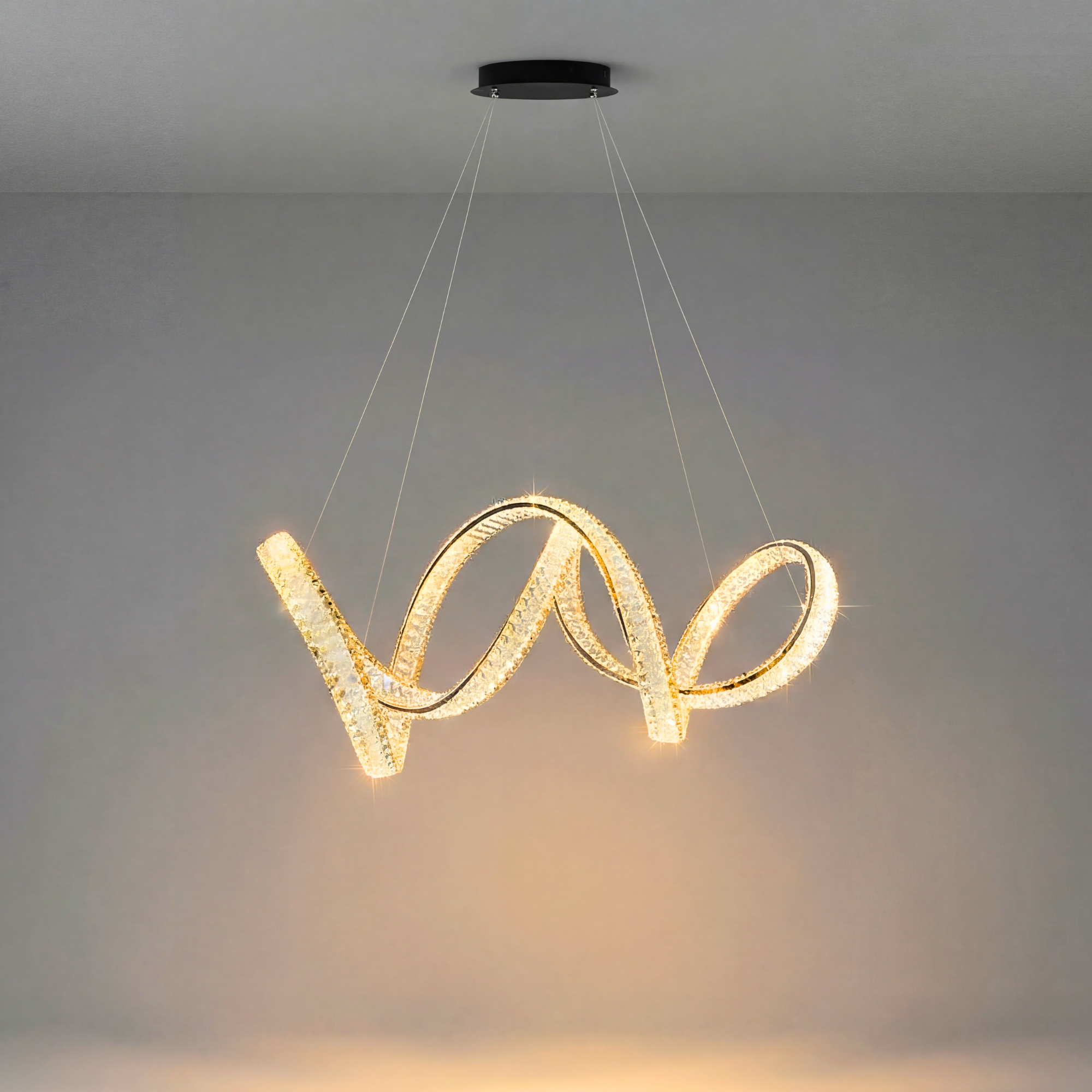 The Crystal Twisted Ribbon Chandelier