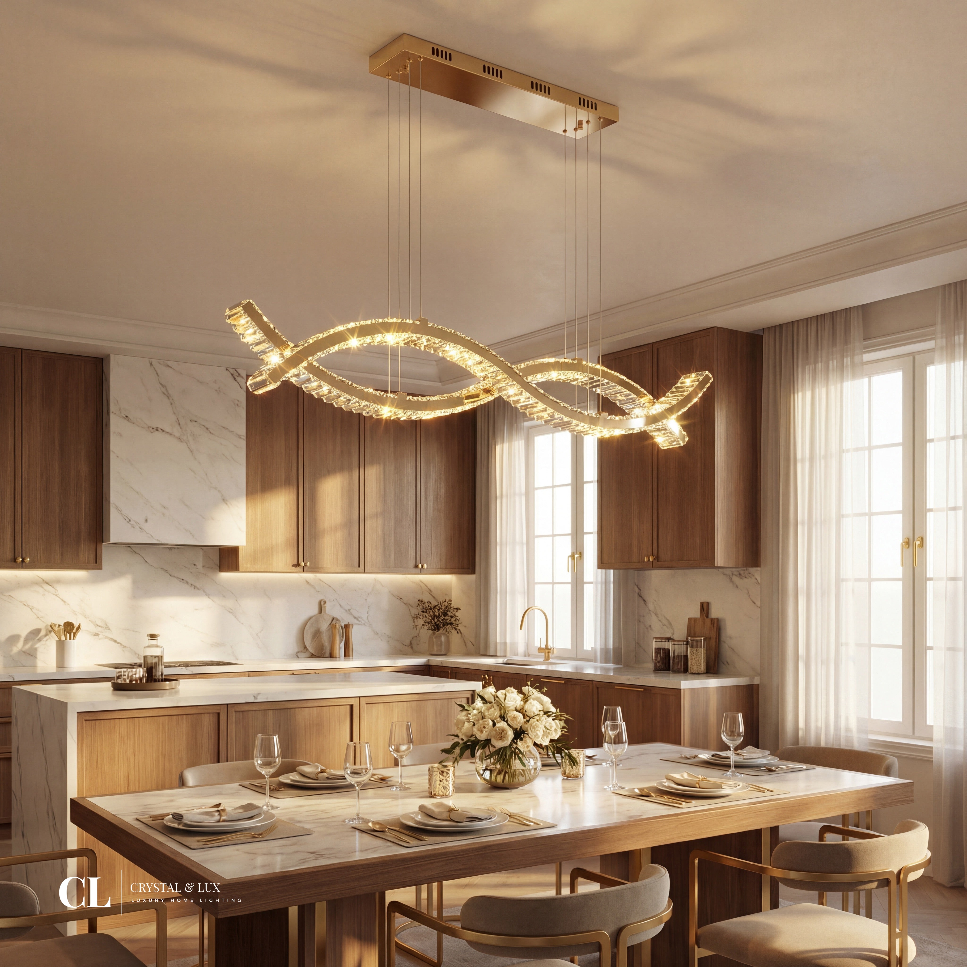 The Crystal Helix Chandelier