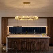 The Crystal Curved Frame Chandelier