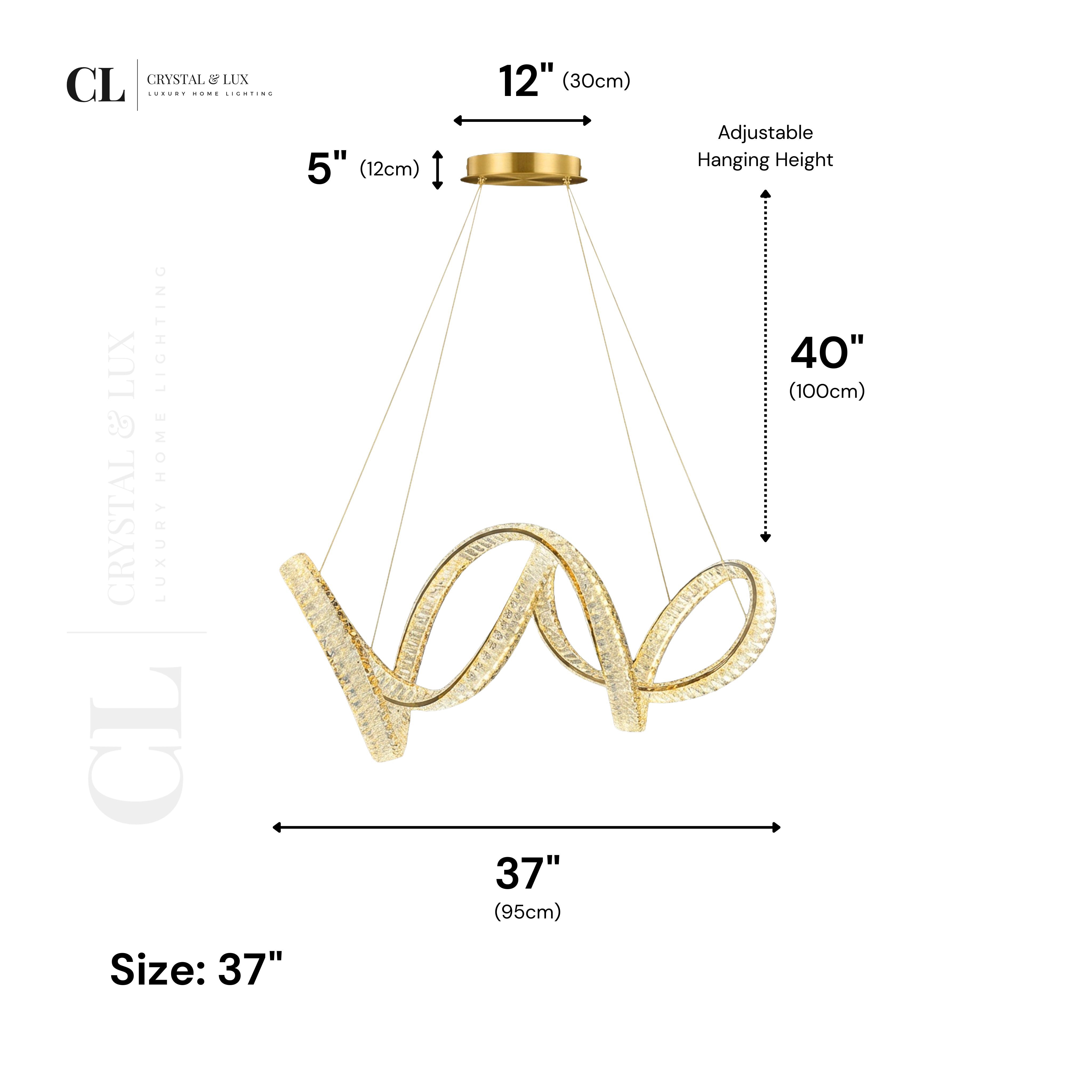 The Crystal Twisted Ribbon Chandelier