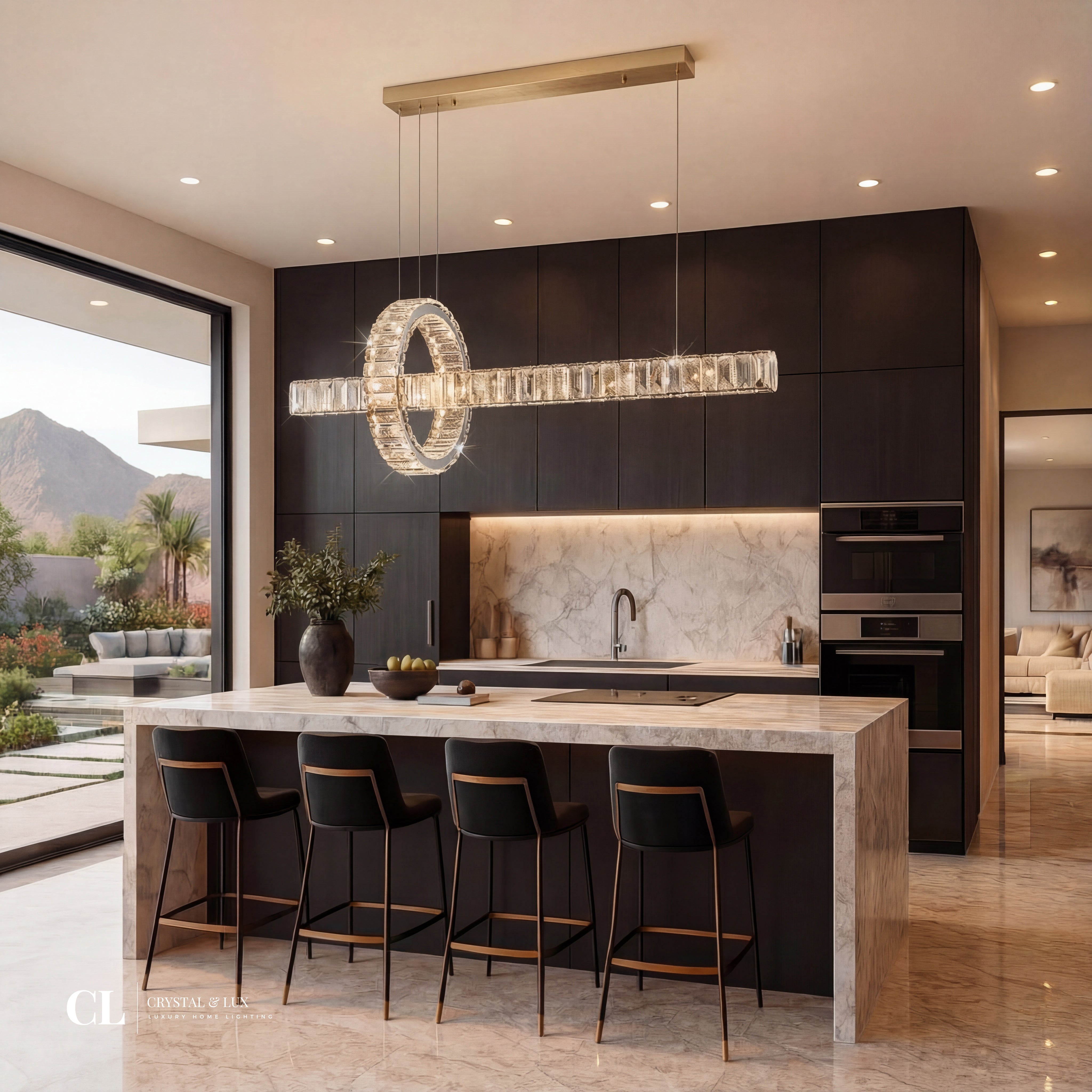 The Crystal Axis Ring Chandelier