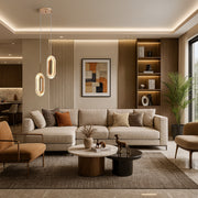 Luxury Crystal Dual Oval Ring Pendant Light