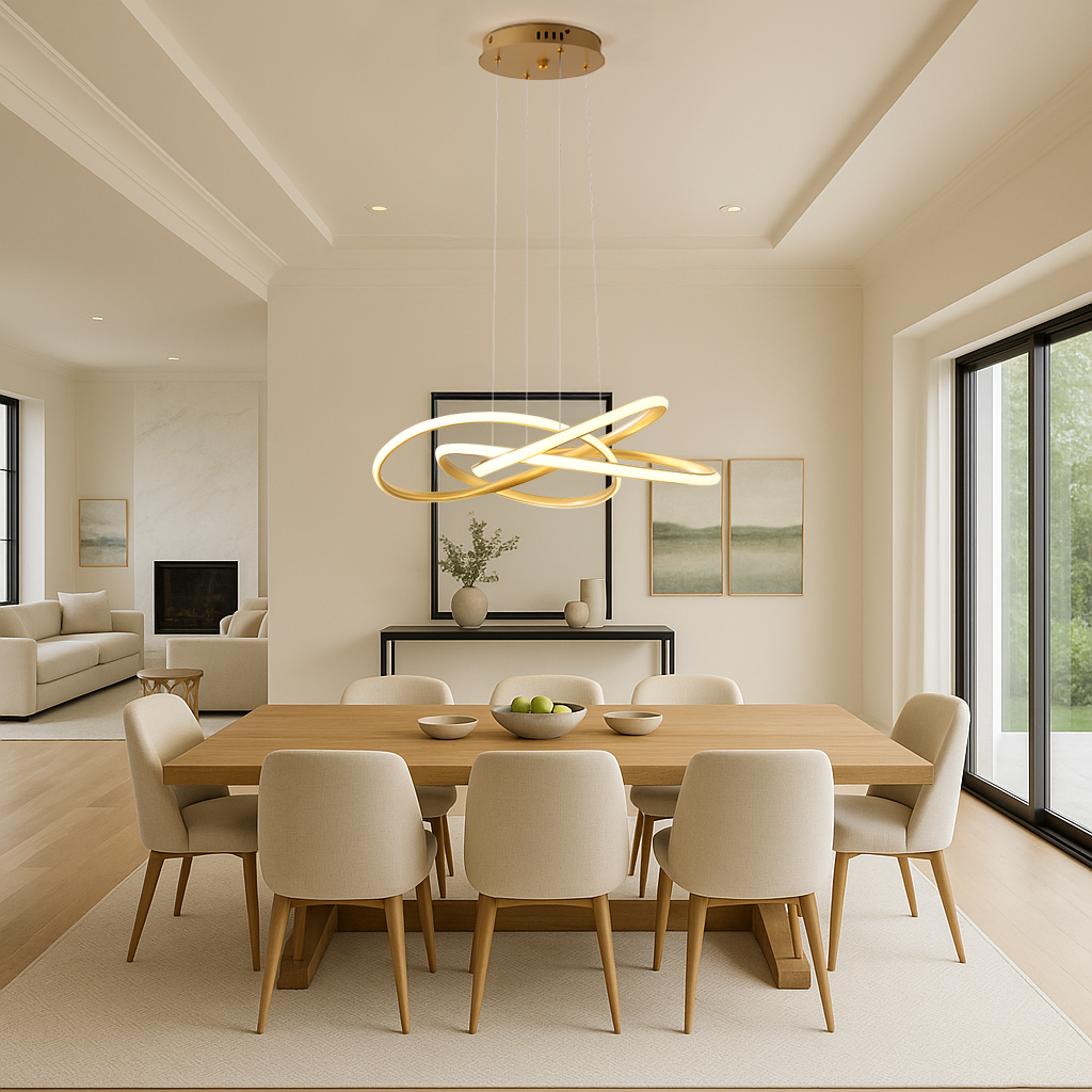 Interloop Design Room The Gold Interloop Pendant – Crystal & Lux