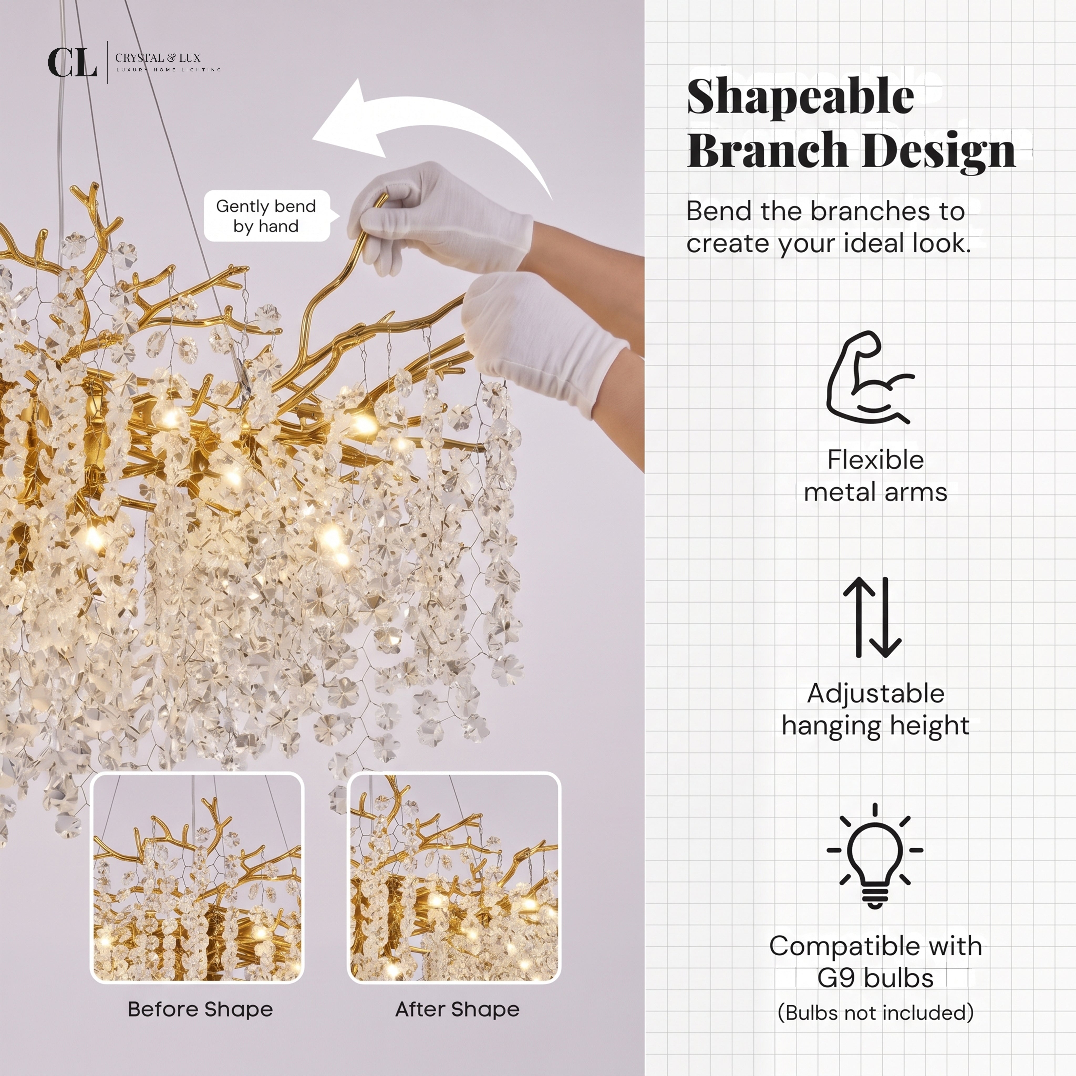 The Majestic Crowned Branch Chandelier