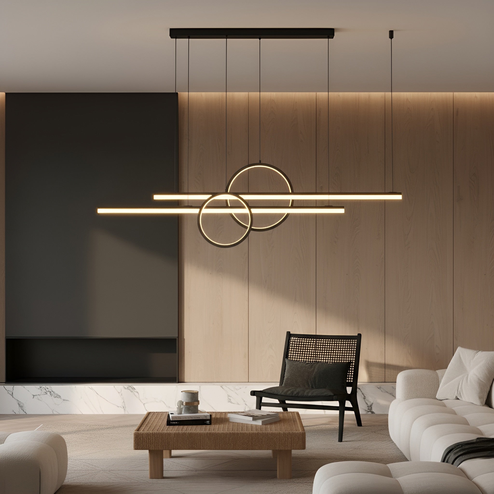 Modern Linear Ring Layered Chandelier Pendant Light