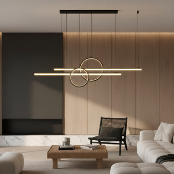 Modern Linear Ring Layered Chandelier Pendant