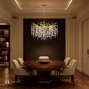 The Majestic Crowned Branch Chandelier (w/ Crystal Leaves)
