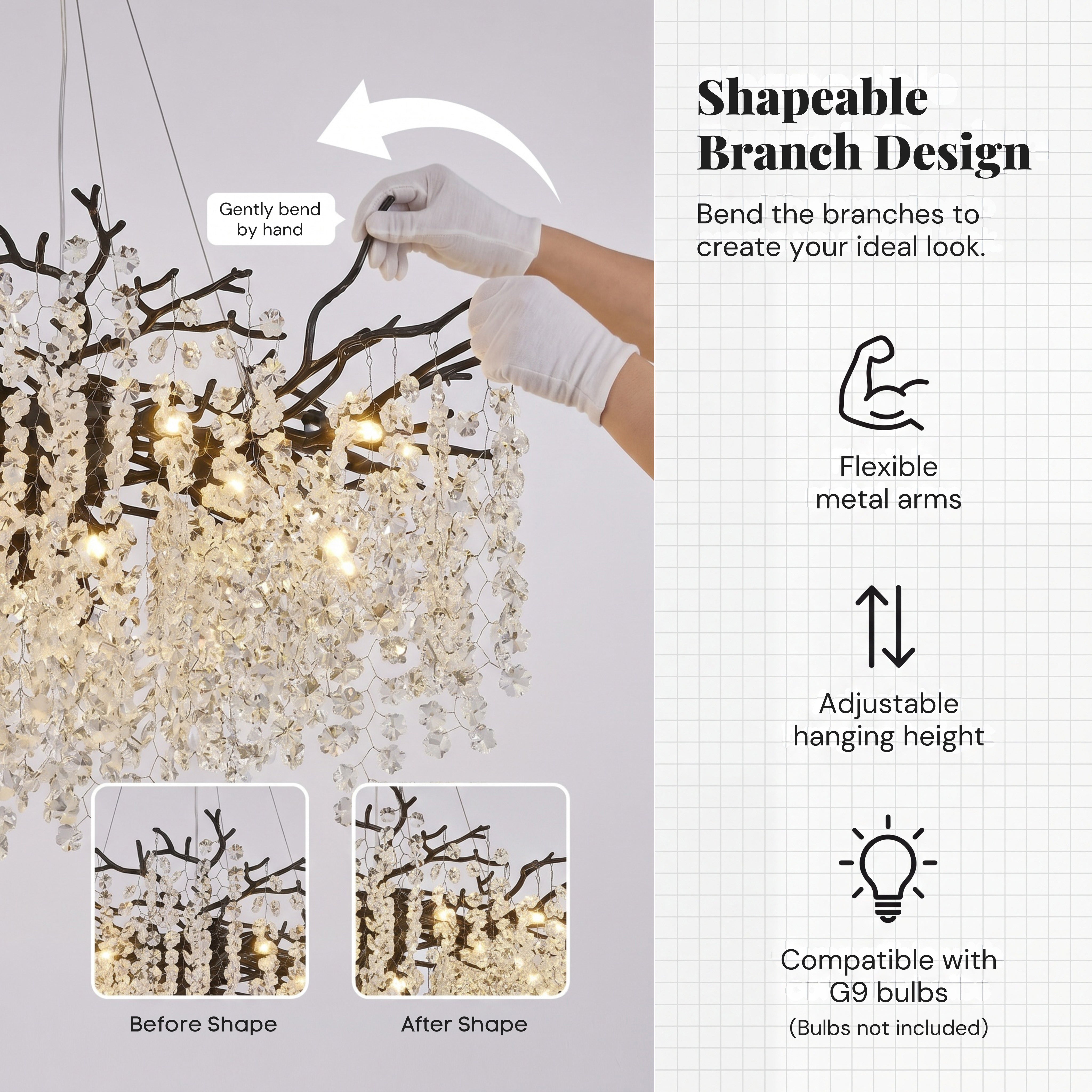 The Majestic Crowned Branch Chandelier