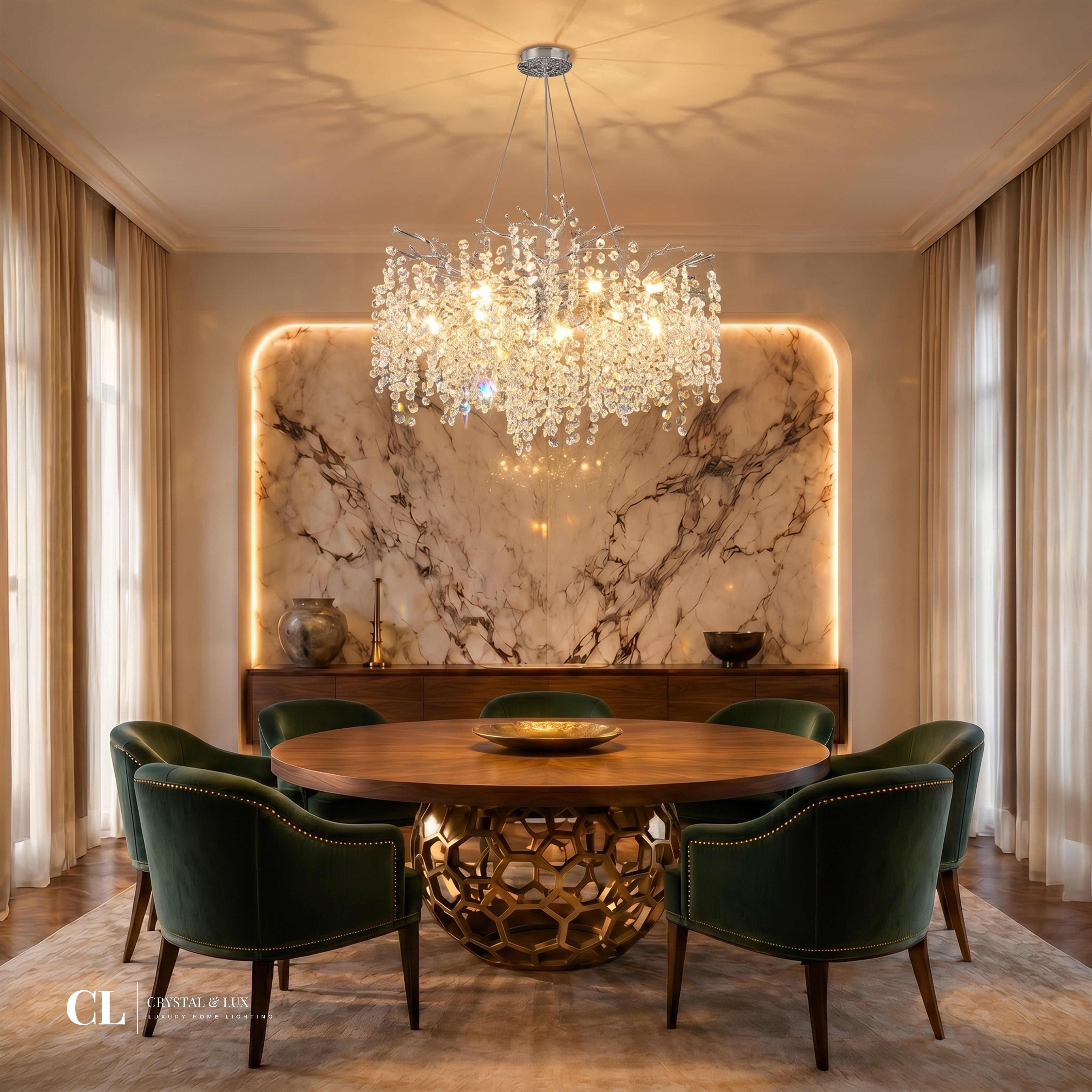 The Majestic Crowned Branch Chandelier