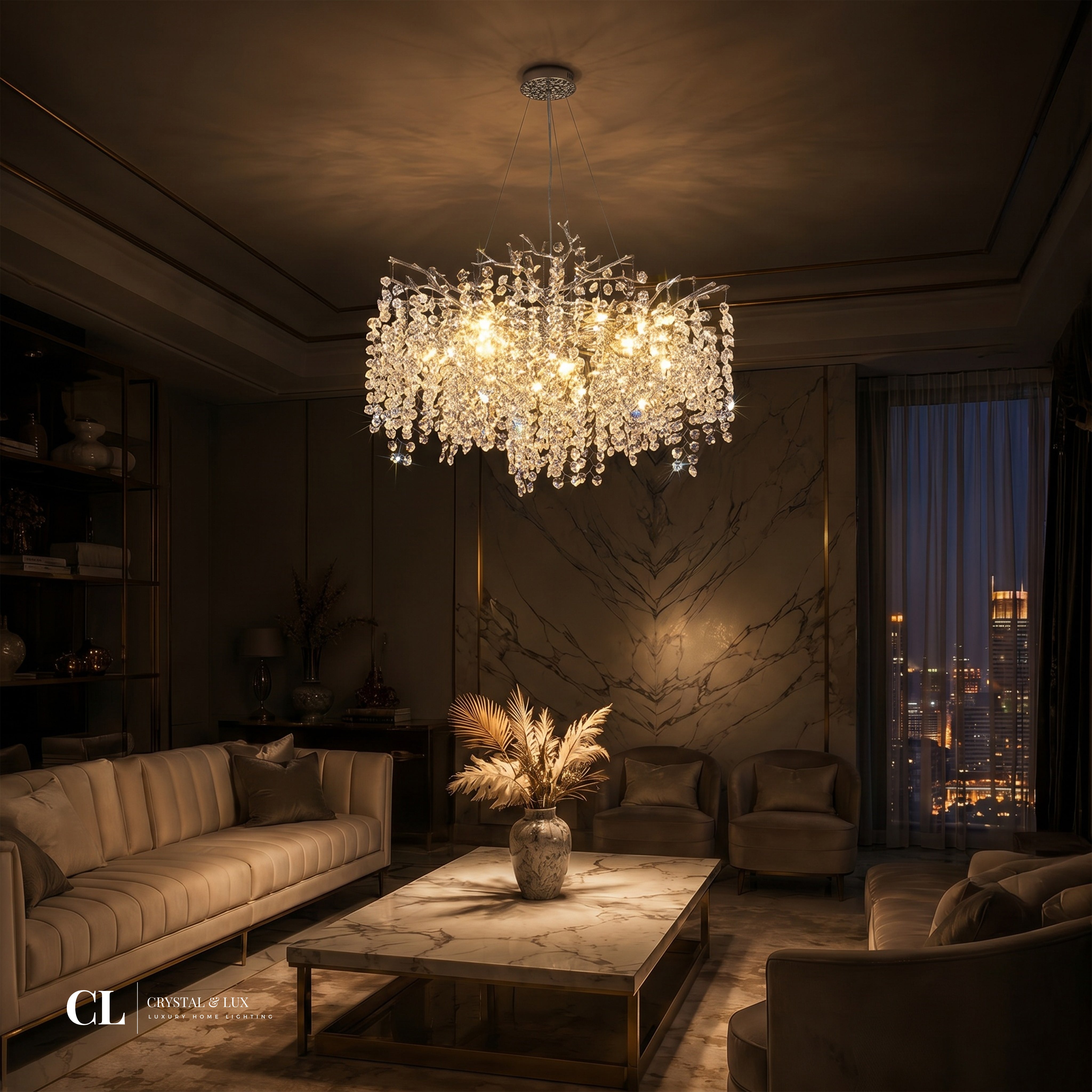 The Majestic Crowned Branch Chandelier