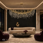 The Royal Crowned Branch Chandelier (w/ Crystal Leaves)