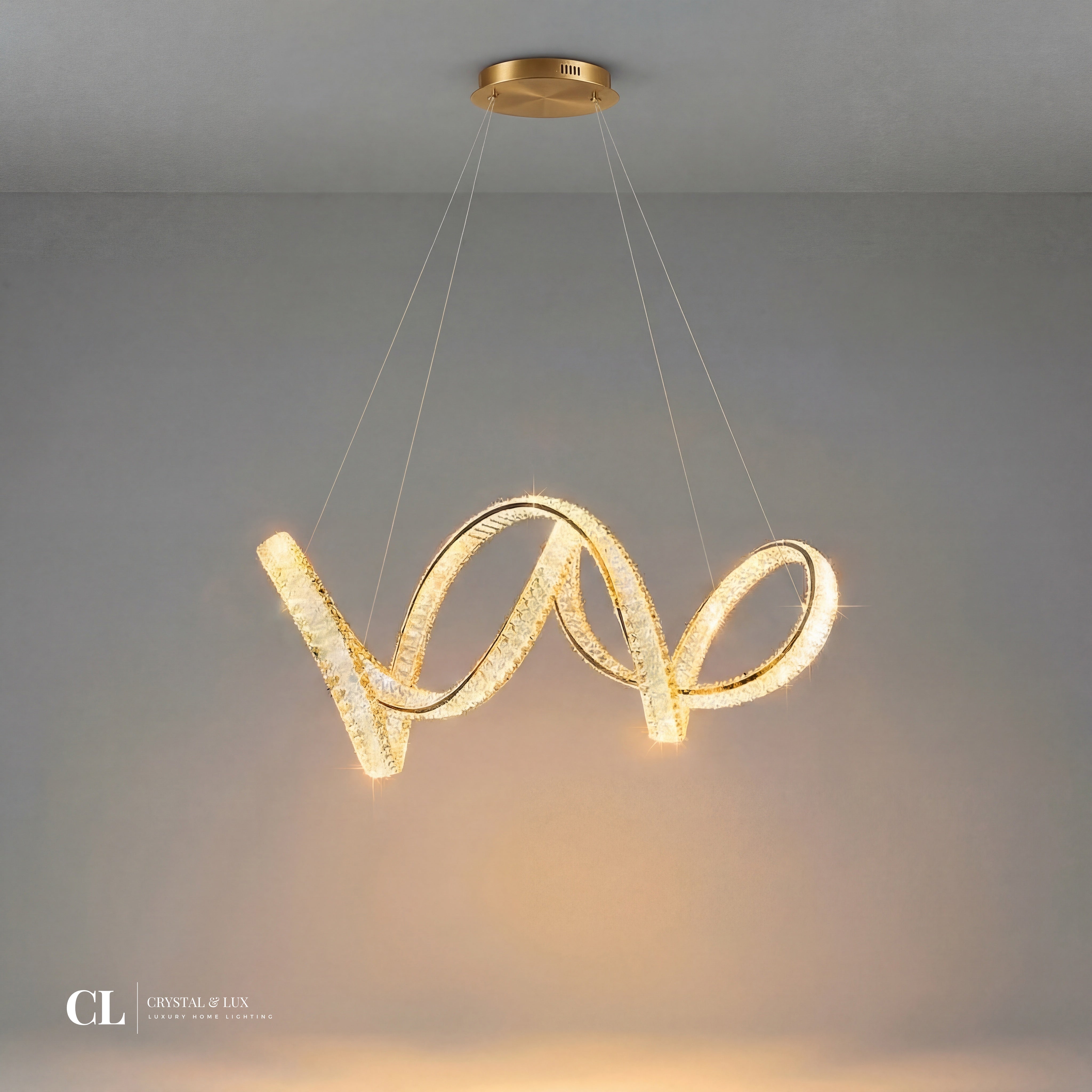 The Crystal Twisted Ribbon Chandelier