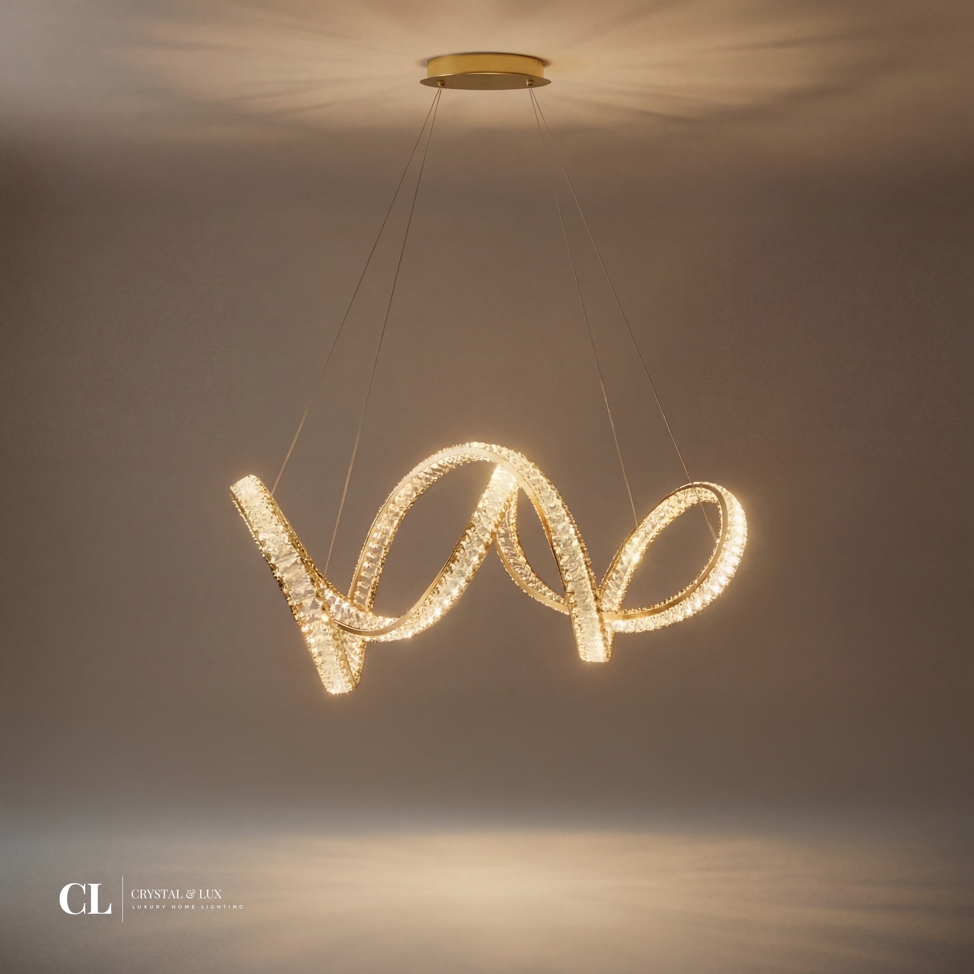 The Crystal Twisted Ribbon Chandelier