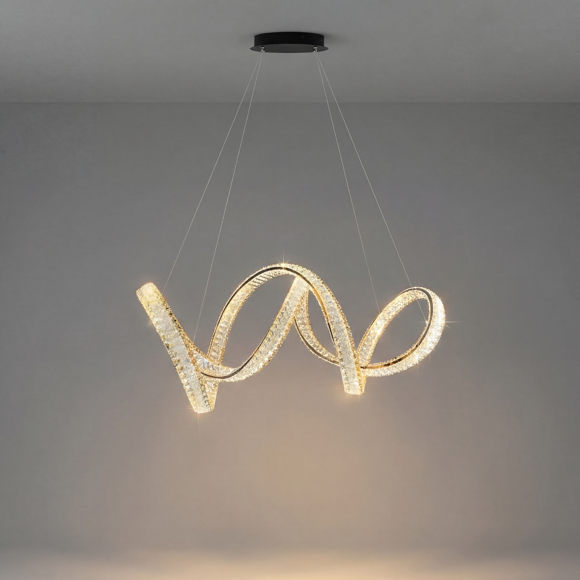 The Crystal Twisted Ribbon Chandelier