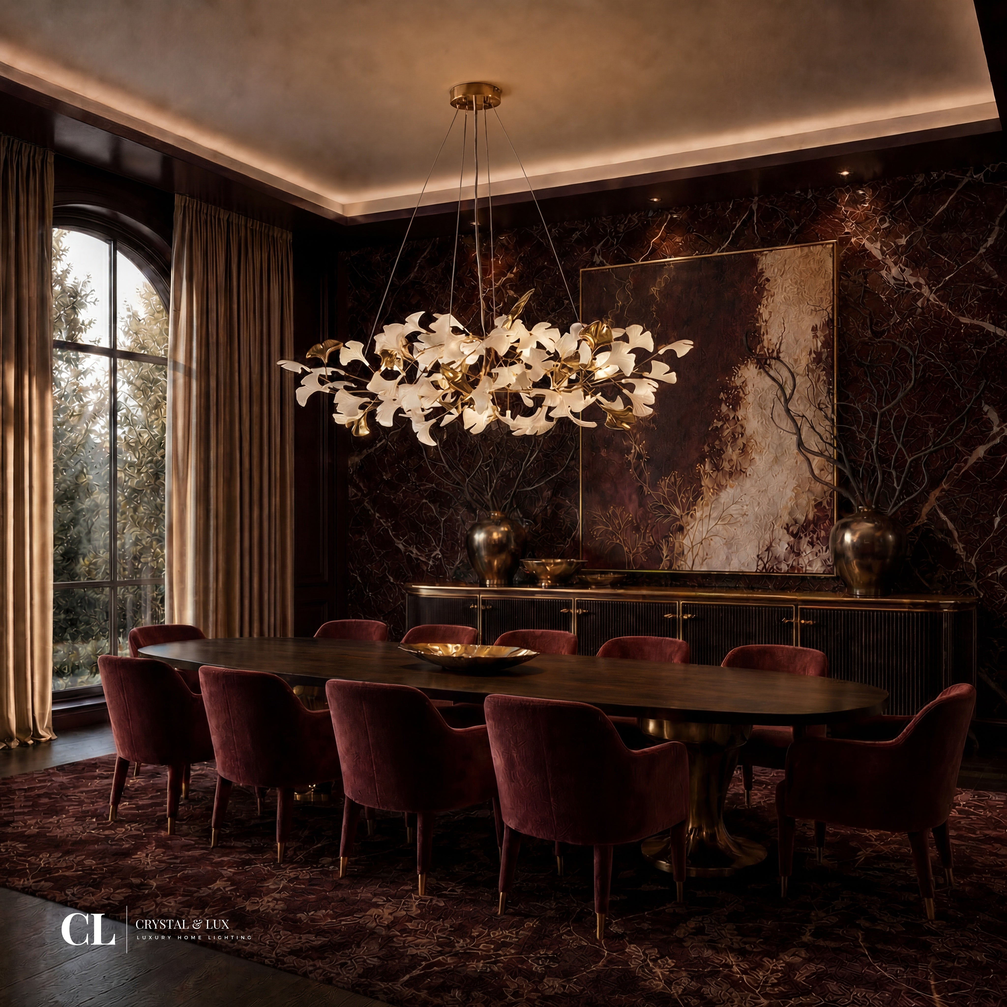 The Golden Ginkgo Chandelier