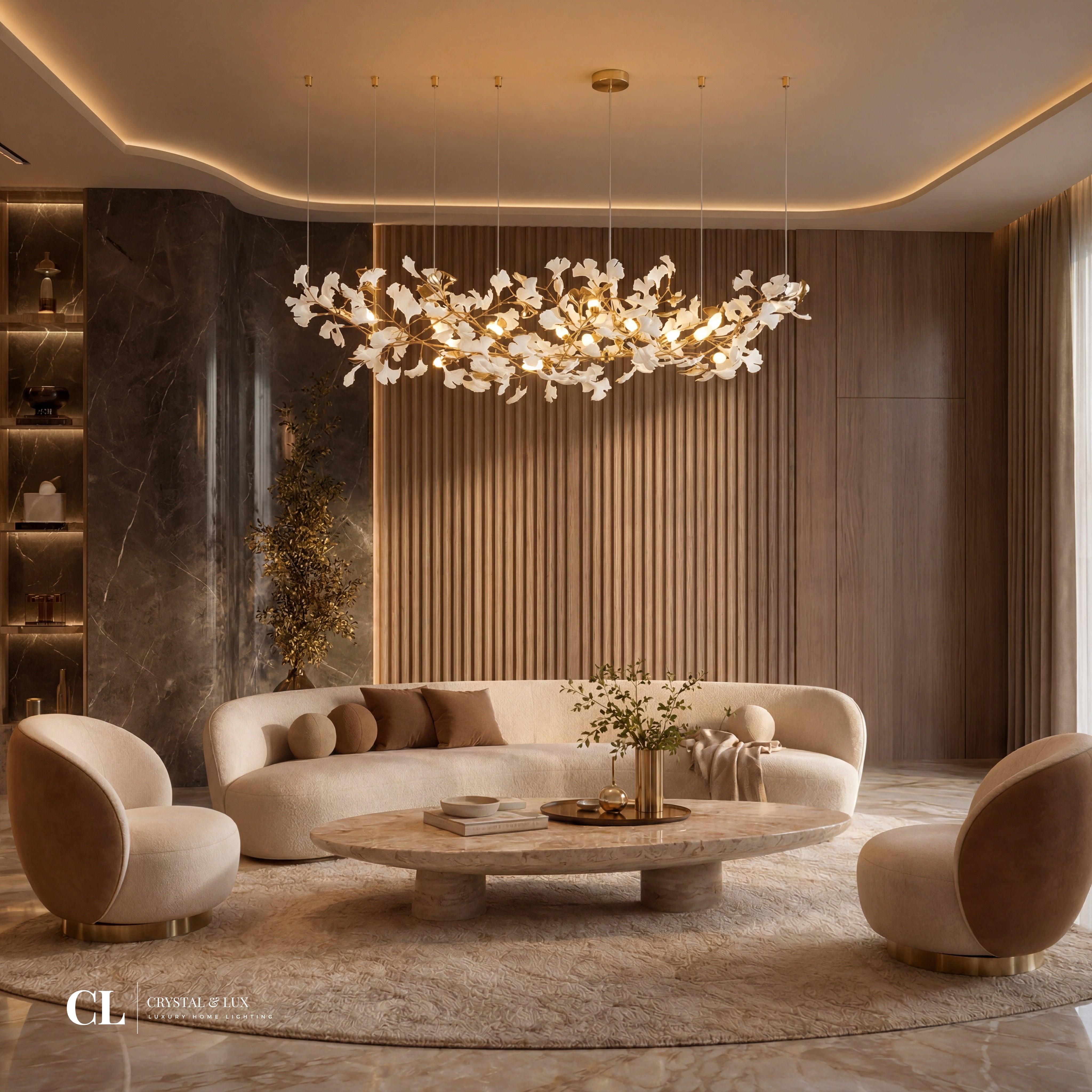 The Golden Ginkgo Chandelier