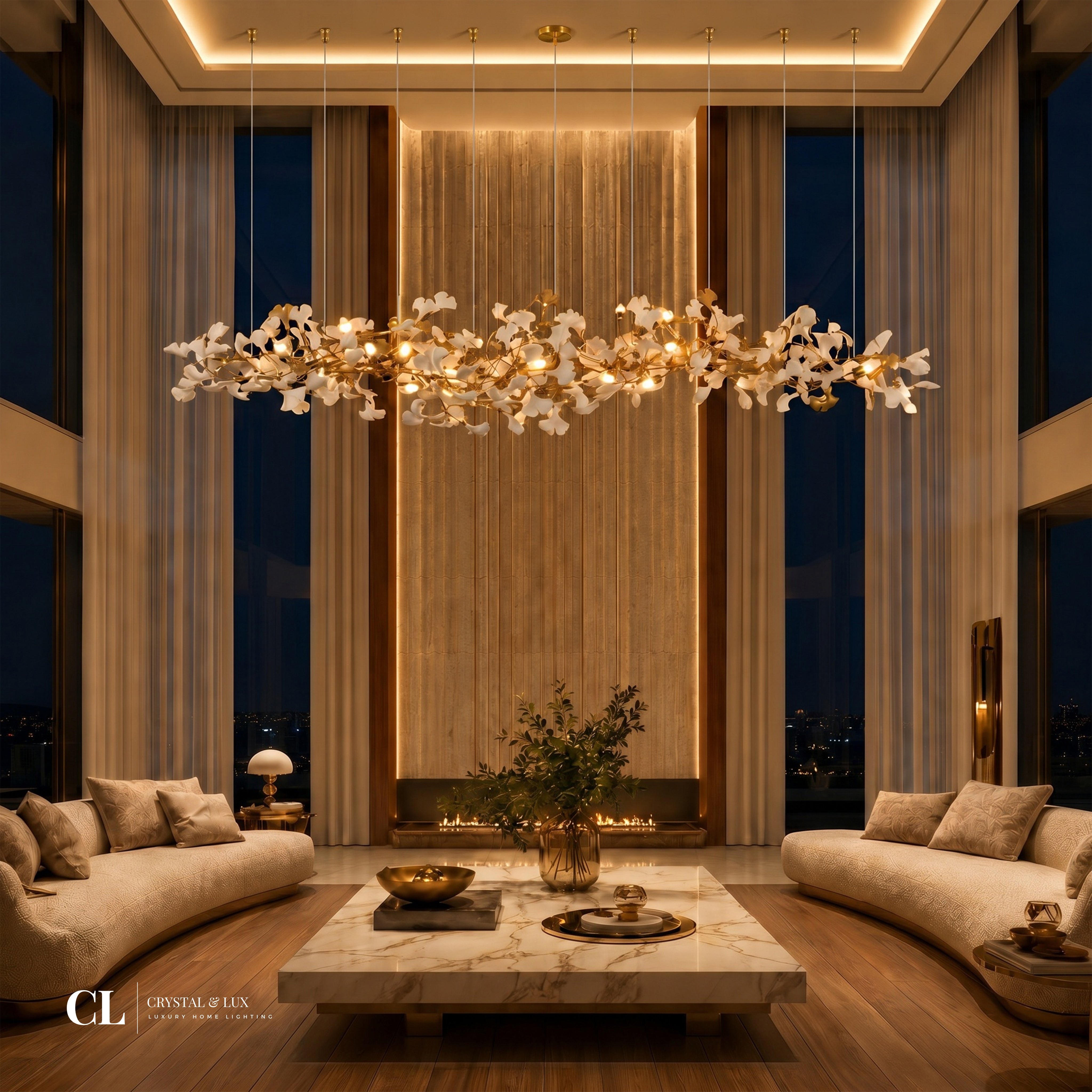 The Golden Ginkgo Chandelier