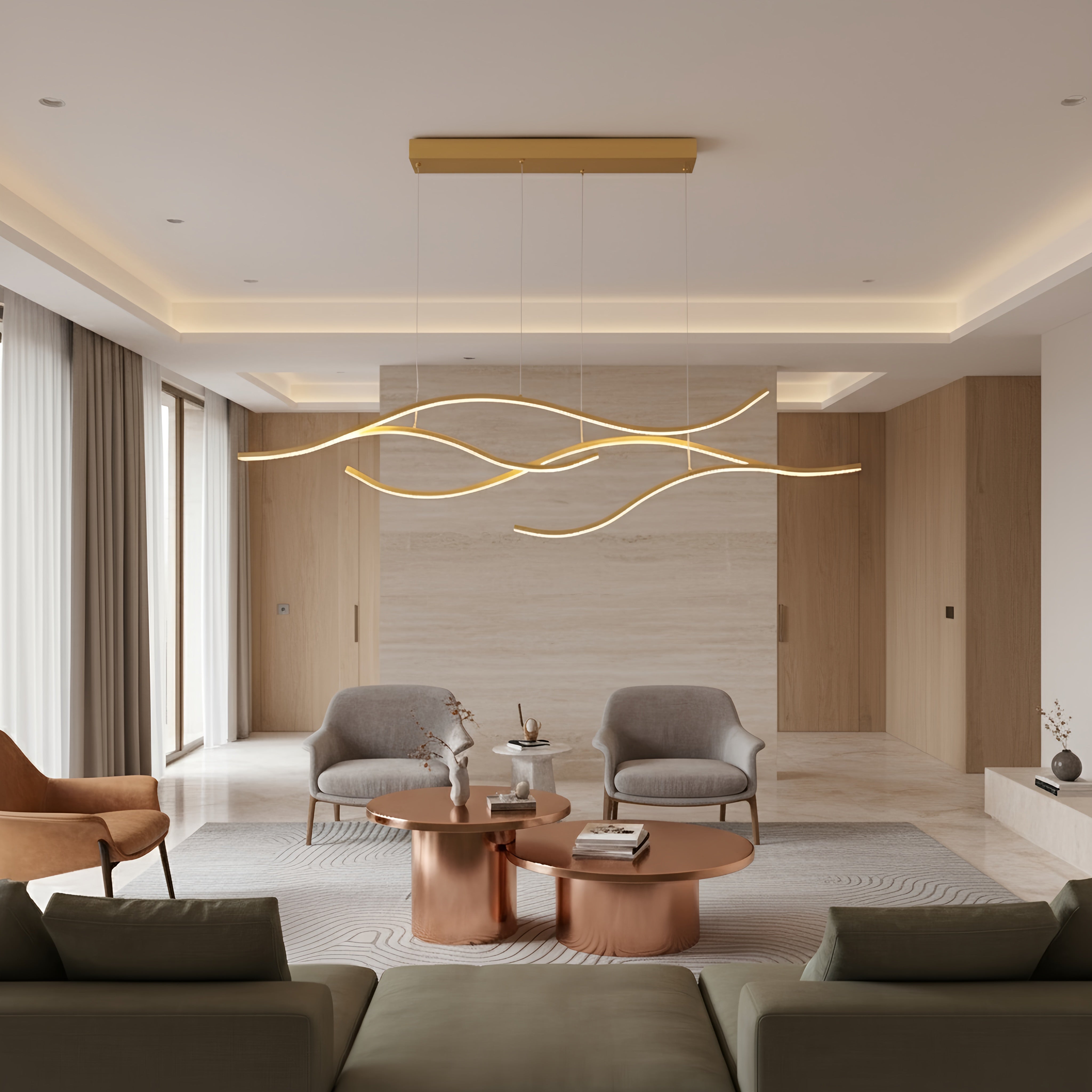 Modern Hanging Wave Chandelier Pendant