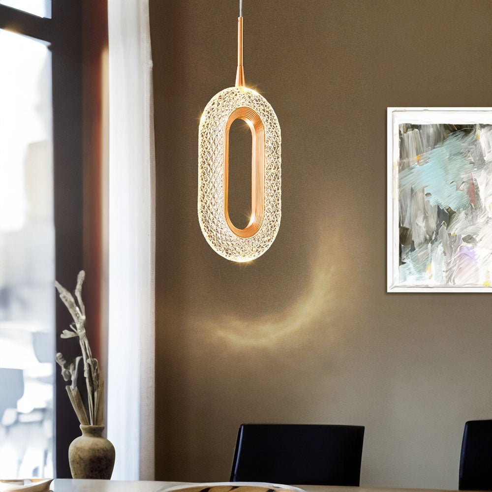 Luxury Oval Ring Crystal Pendant Light - Pendant - Crystal & Lux