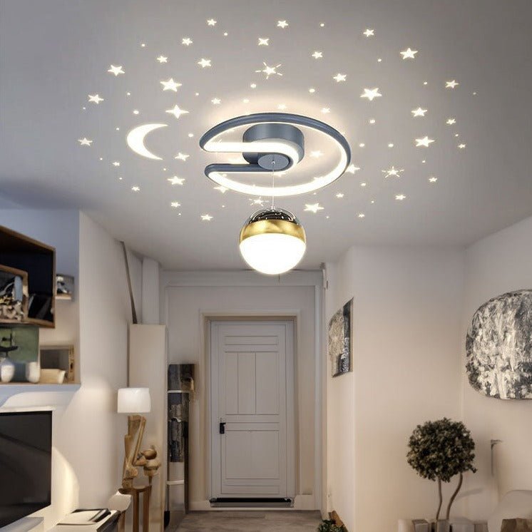 Night Sky Stars Acrylic Globe Ceiling Light Pendant - Pendant - Crystal & Lux