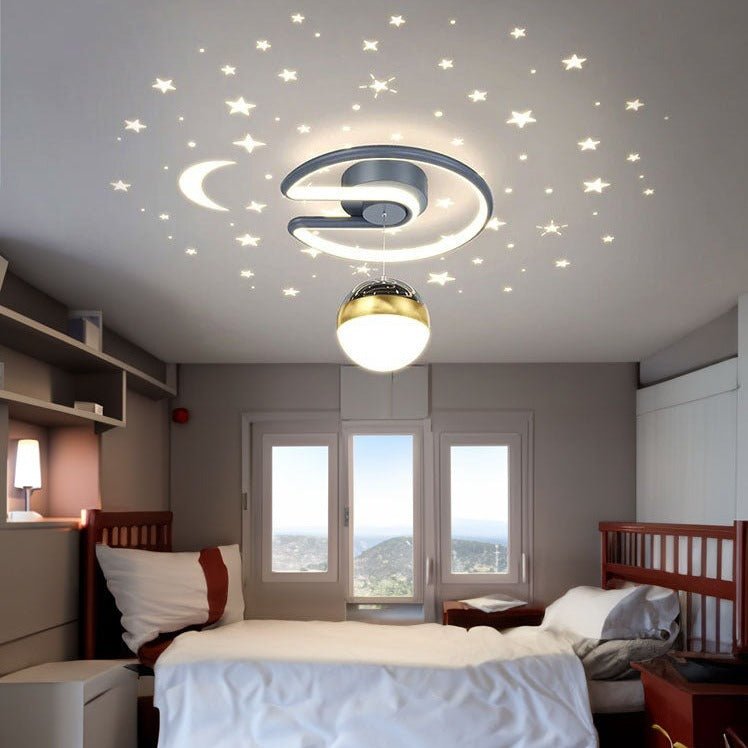 Night Sky Stars Acrylic Globe Ceiling Light Pendant - Pendant - Crystal & Lux