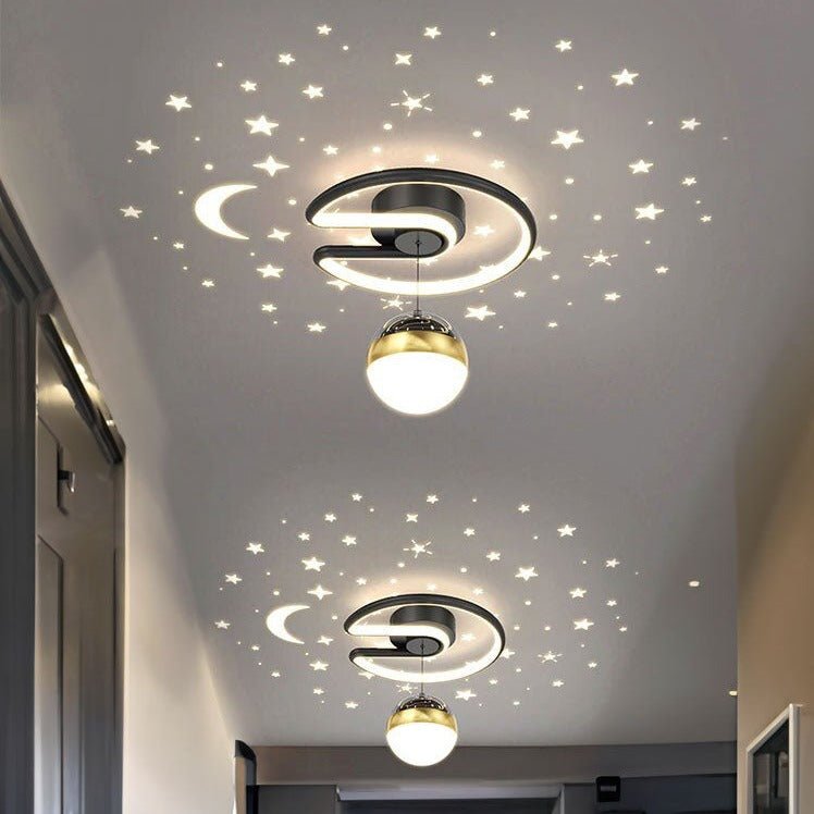 Night Sky Stars Acrylic Globe Ceiling Light Pendant - Pendant - Crystal & Lux