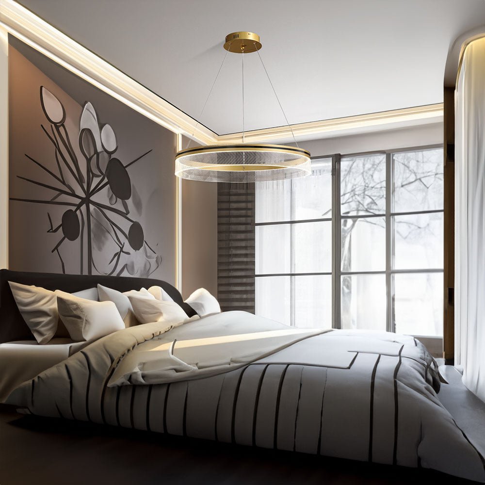 Round Modern Acrylic LED Chandelier - Chandelier - Crystal & Lux